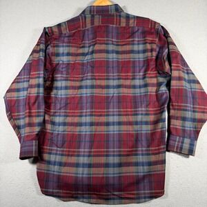 Pendleton Mens Sir Pendleton Worsted Wool Plaid Button Down Shirt Red Blue XL‎